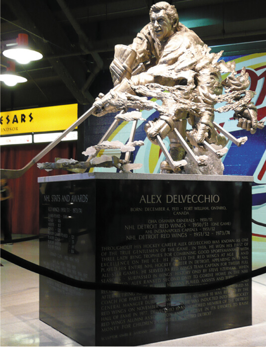 Alex Delvecchio statue, Detroit Red Wings
