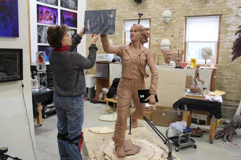 Julie sculpting