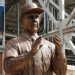 football coach bronze sculpture