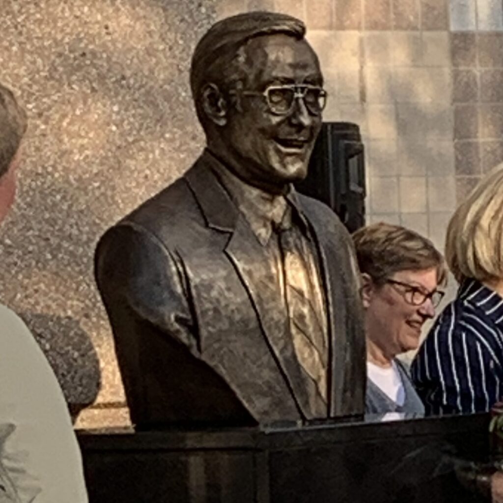 bronze bust of man
