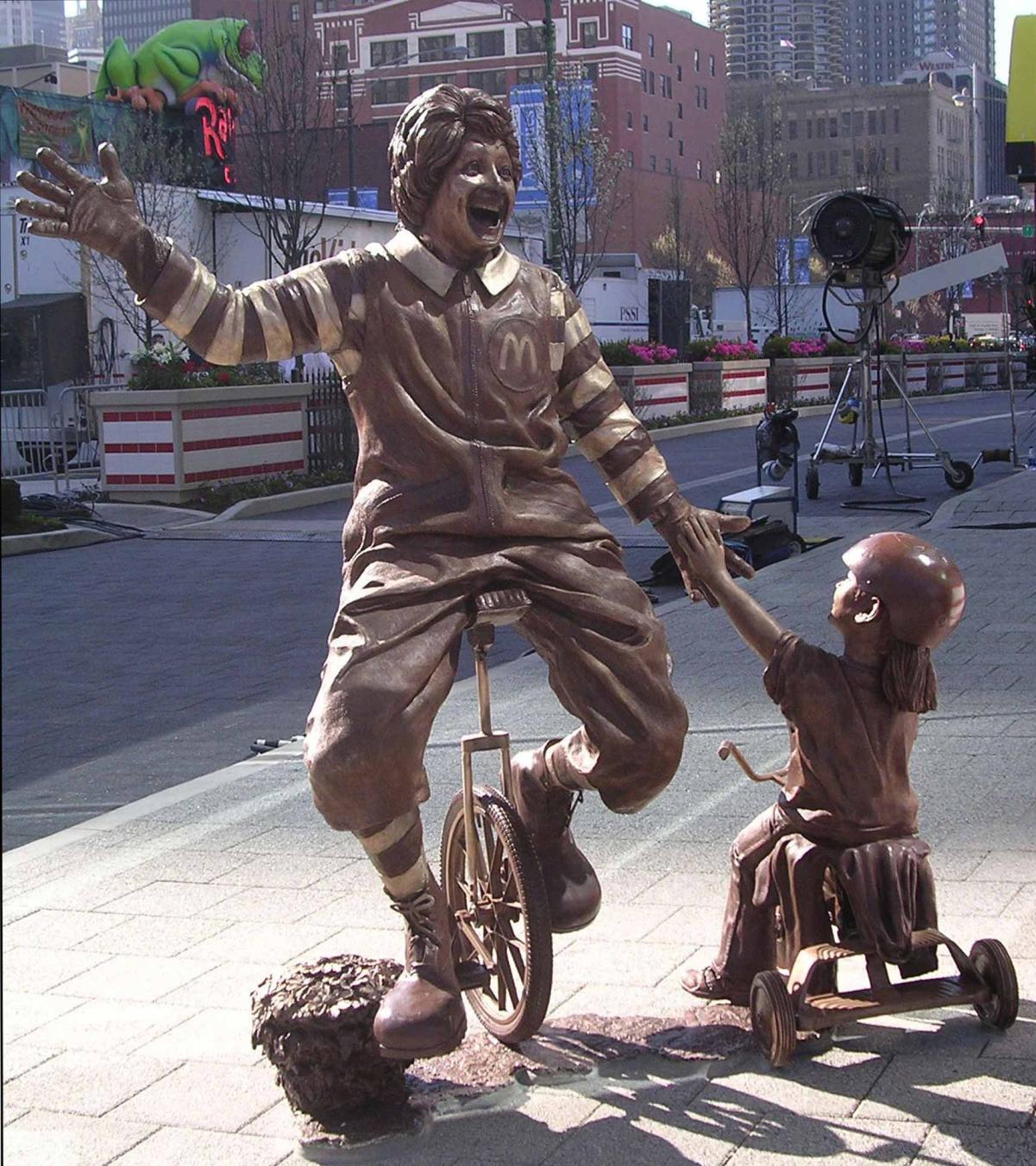 ronald mcdonald & child statue